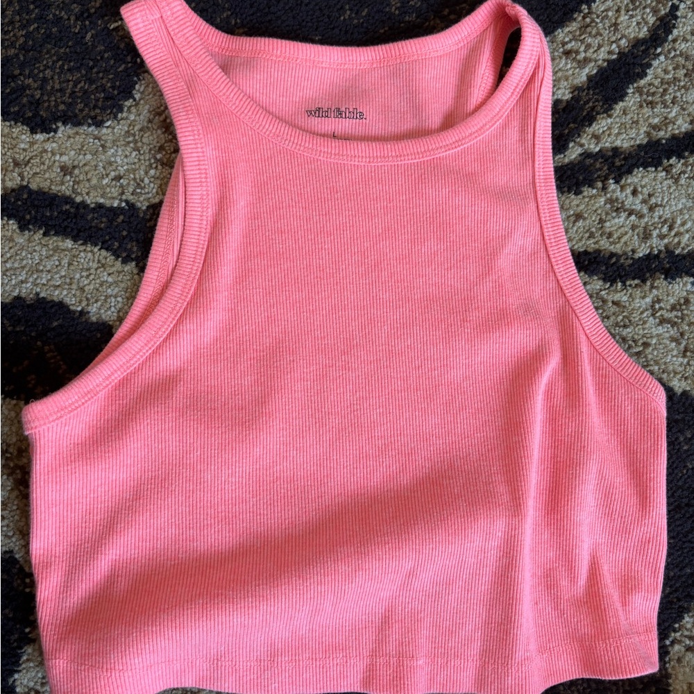 Wild Fable Pink Sleeveless Crop Tank Top